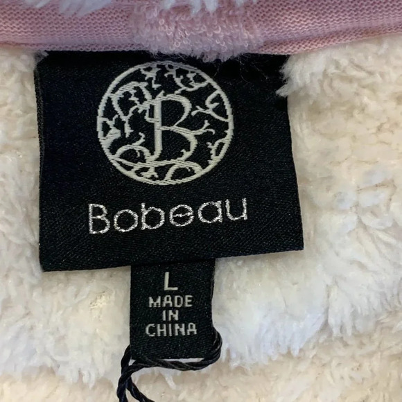 Bobeau Women's‎ Flocked Hearts Ultraplush Full Zip Long Sleeve Hoodie Size L NWT - Picture 9 of 13